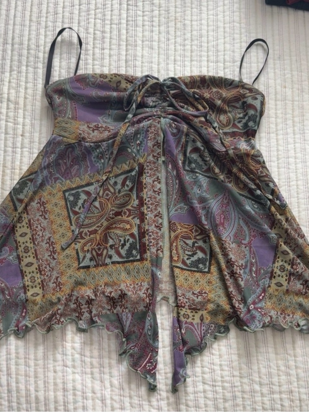 Urban Outfitters Paisley mesh strapless top